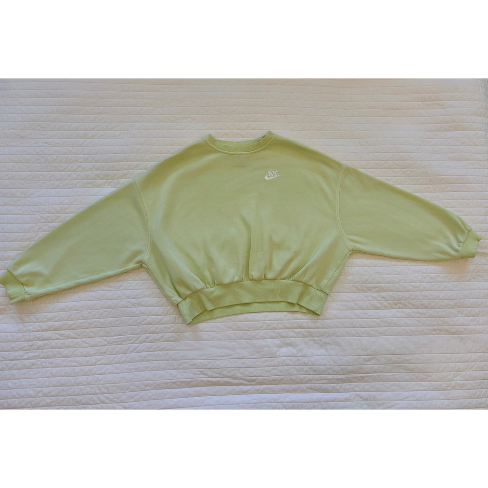 Nike Sportswear Essential Cropped Fleece Sweatshirt Fluorescent Lime Green L